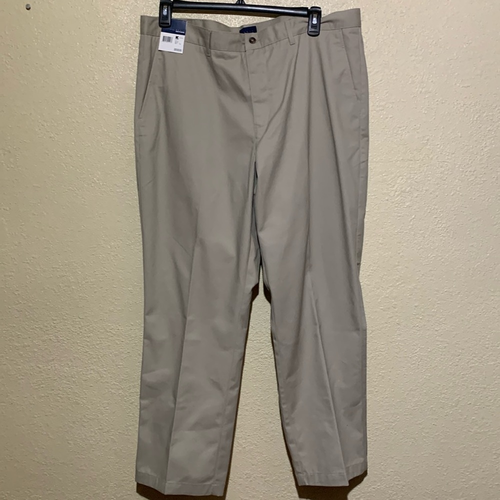 Basic Editions Men's Pants 40x30 Beige NWT Straight Cotton Polyester Blend